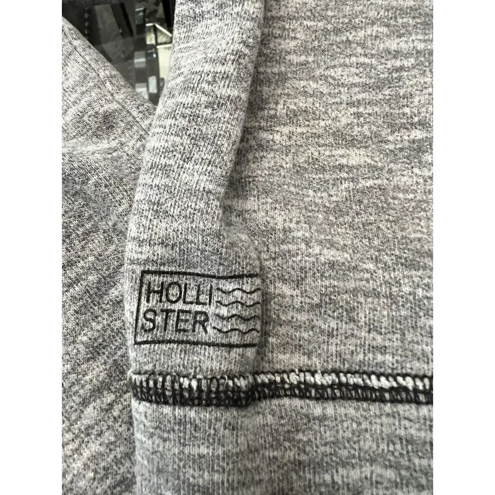 Hollister Hoodie Mens Adult XL Pullover‎ Zippered Sides Maroon Gray Sweater